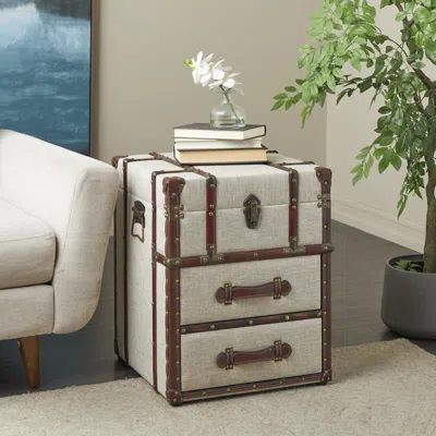 Ashley Bayberry Lane 2 Drawer Trunk With Studs In White
