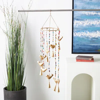 Ashley Bayberry Lane Bird Wind Chime In Gold