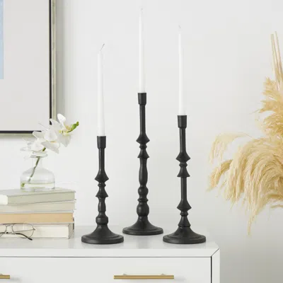 Ashley Bayberry Lane Candle Holder (set Of 3) In Black