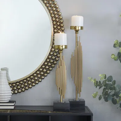 Ashley Bayberry Lane Candle Holders (set Of 2) In Gold