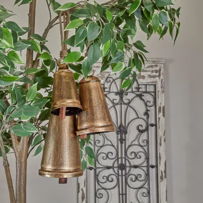 Ashley Bayberry Lane Cow Bells With 3 And Rod In Brown