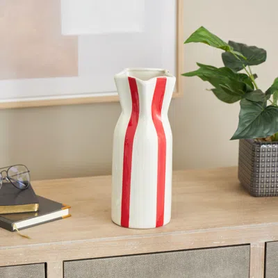 Ashley Bayberry Lane Decorative Vase With Vertical Stripes In Multi