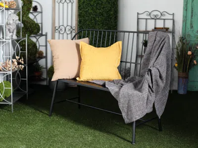 Ashley Bayberry Lane High Back Frame Outdoor Bench In Black