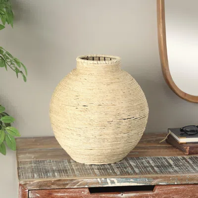 Ashley Bayberry Lane Seagrass Handmade Wrapped Vase In Sand