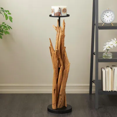 Ashley Bayberry Lane Tall Tree Branch Floor Candle Holder In Brown