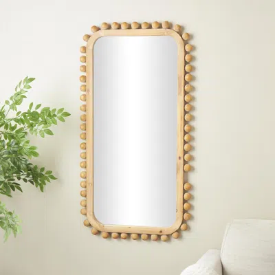 Ashley Bayberry Lane Wall Mirror With Beaded Frame In Brown