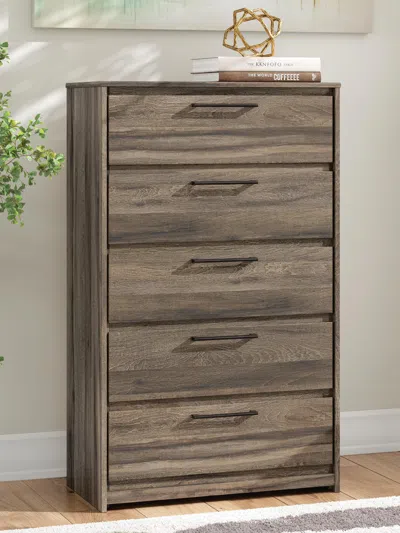 Ashley Baystorm 5 Drawer Chest Of Drawers In Brown