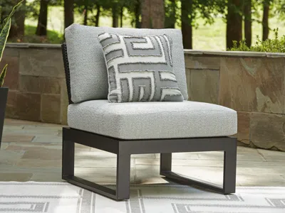 Ashley Beachloft Outdoor Armless Chair With Cushion In Gray