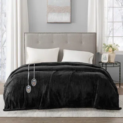 Ashley Beautyrest® Heated Plush Full Blanket In Black