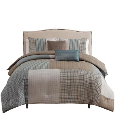 Ashley Bebejan Tranquil 5 Piece Queen Comforter Set In Brown