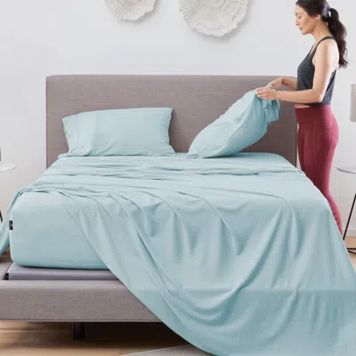 Ashley Bedgear Hyper-linen Split King Sheet Set In Blue