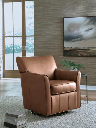 Ashley Braydunn Swivel Glider Accent Chair In Brown