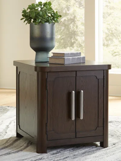 Ashley Breckington End Table In Burgundy