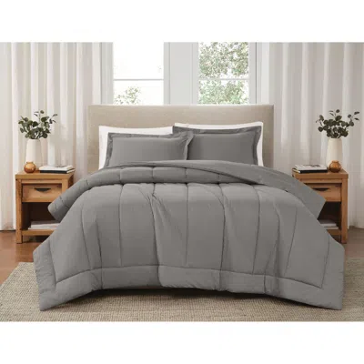 Ashley Brooklyn Loom 3-piece Full/queen Comforter Set In Gray