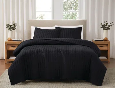 Ashley Brooklyn Loom 3-piece King Quilt Set In Black