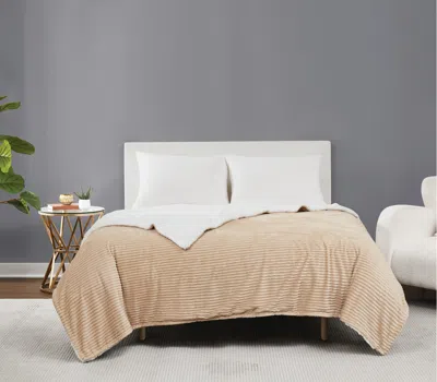 Ashley Brooklyn Loom Corduroy Blanket In Brown