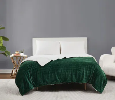 Ashley Brooklyn Loom Corduroy Blanket In Green