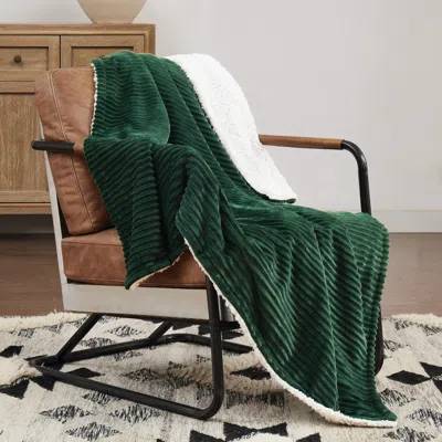 Ashley Brooklyn Loom Corduroy Throw In Green