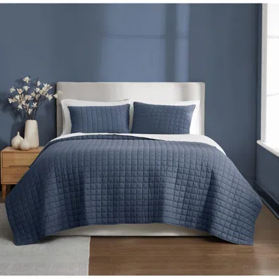 Ashley Brooklyn Loom Essential 2-piece Twin Quilt Set In Blue