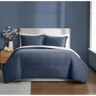 Ashley Brooklyn Loom Essential 3-piece Full/queen Comforter Set In Blue