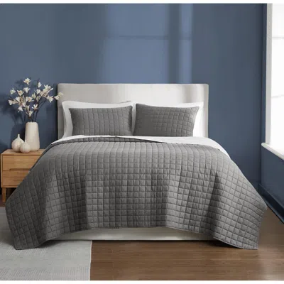Ashley Brooklyn Loom Essential 3-piece King Quilt Set In Gray