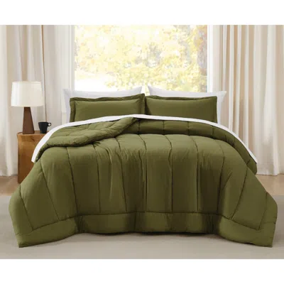 Ashley Brooklyn Loom Percale 3-piece King Comforter Set In Green