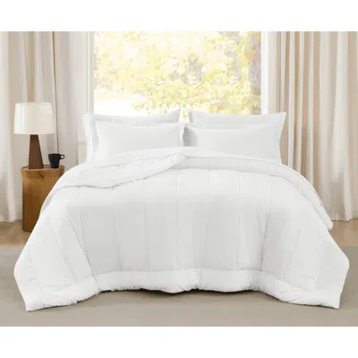 Ashley Brooklyn Loom Percale 3-piece King Comforter Set In White