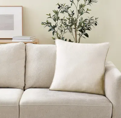 Ashley Brooklyn Loom Pinstripe Decorative Pillow In White