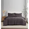 Ashley Brooklyn Loom Solid 3-piece Full/queen Comforter Set In Gray