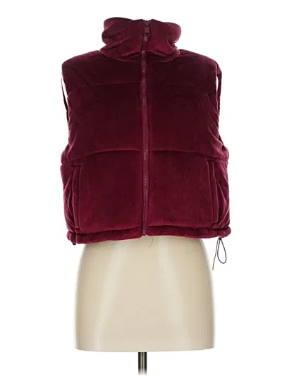 Pre-owned Ashley By 26 International Faux Fur Vest In Burgundy