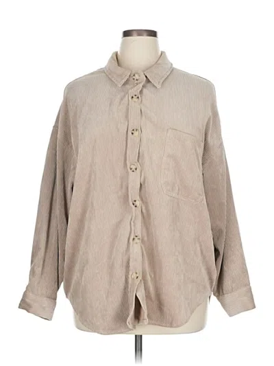 Pre-owned Ashley By 26 International Long Sleeve Button Down Shirt In Brown
