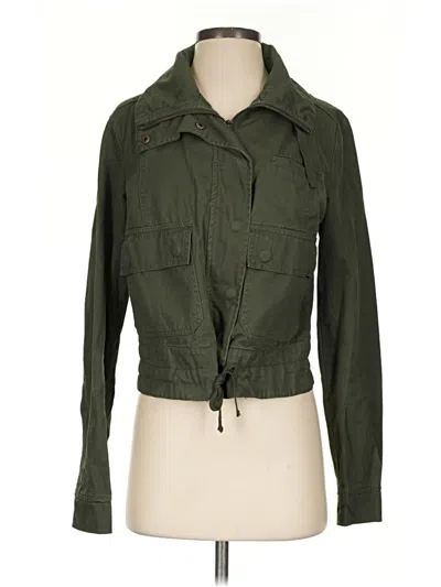 Pre-owned Ashley By 26 International Long Sleeve Top Green Collared Neckline Tops