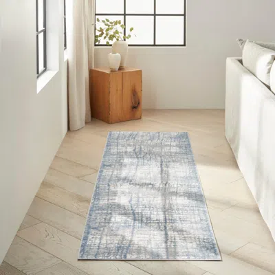 Ashley Calvin Klein Rush 2'3" X 10' Runner Rug In Blue