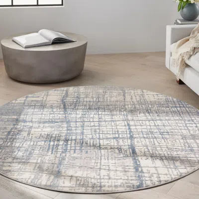 Ashley Calvin Klein Rush 6' Round Area Rug In Blue