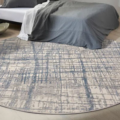 Ashley Calvin Klein Rush 8' Round Area Rug In Blue