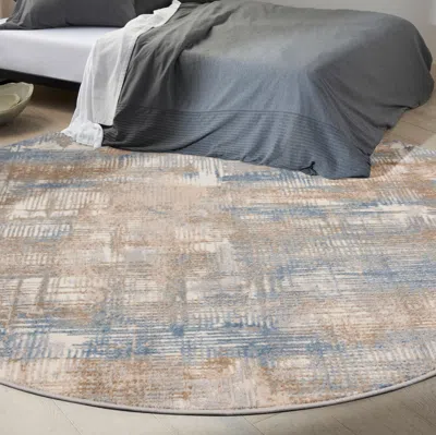 Ashley Calvin Klein Rush Abstract 8' Round Area Rug In Multi
