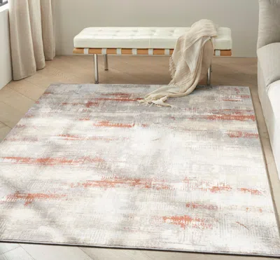 Ashley Calvin Klein Rush Abstract 8' X 10' Area Rug In Brown