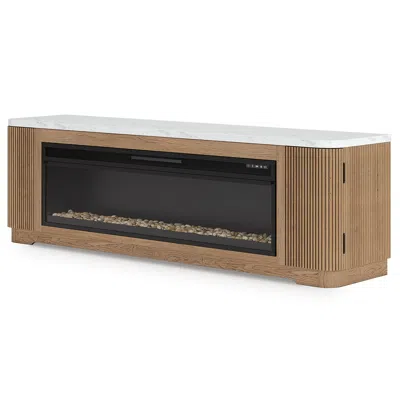 Ashley Camdill 80" Tv Stand With Electric Fireplace In Brown