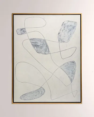 Ashley Childers For Global Views Scratch Loops Framed Art, Indigo
