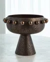 Ashley Childers For Global Views Spheres Collection Footed Bowl In Bronze