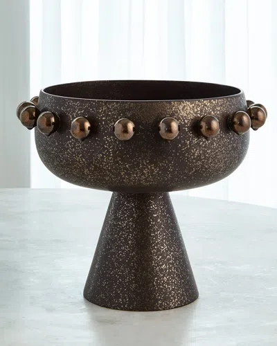 Ashley Childers For Global Views Spheres Collection Footed Bowl In Bronze