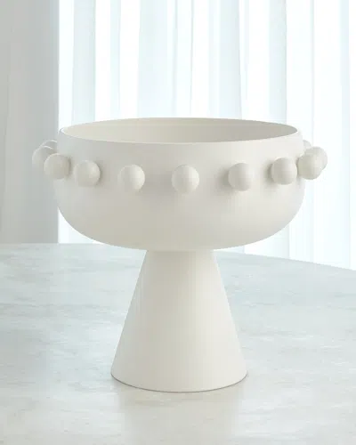 ASHLEY CHILDERS FOR GLOBAL VIEWS SPHERES COLLECTION WHITE FOOTED BOWL