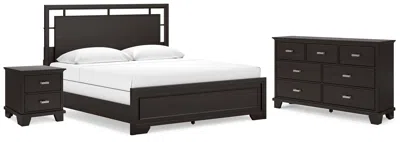 Ashley Covetown California King Panel Bed With Dresser And Nightstand In Brown