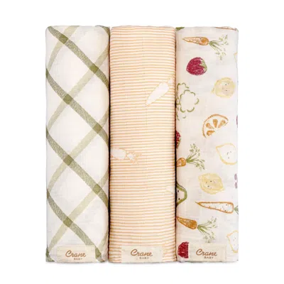 Ashley Crane Baby Clementine Swaddle Wrap (set Of 3) In Multi
