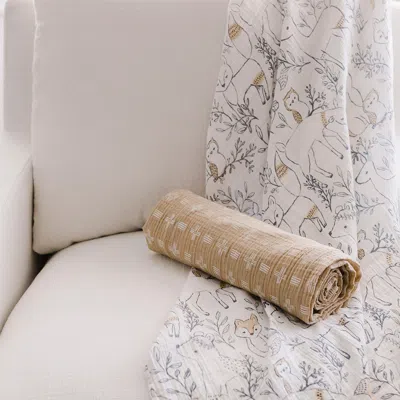 Ashley Crane Baby Ezra Swaddle Wrap (set Of 2) In White
