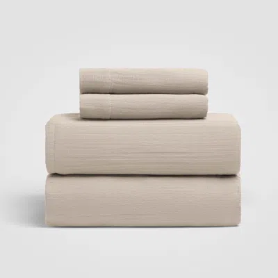Ashley Crane Home Calm 4 Piece Full Sheet Set In Neutral