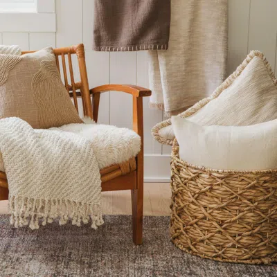 Ashley Crane Home Calm Decorative Throw Pillow In White