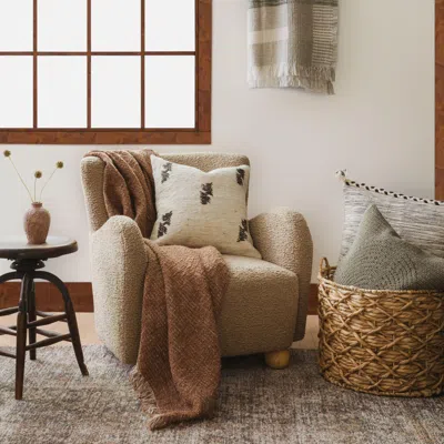 Ashley Crane Home Leaf Decorative Throw Pillow In Brown