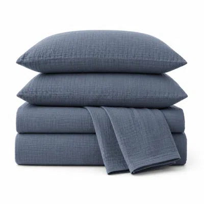 Ashley Crane Home Oasis 2 Piece King Sheet Set In Blue