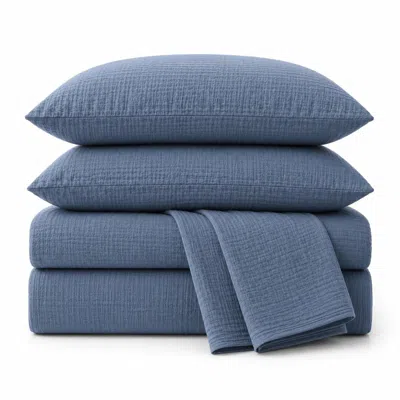 Ashley Crane Home Oasis 2 Piece Queen Sheet Set In Blue